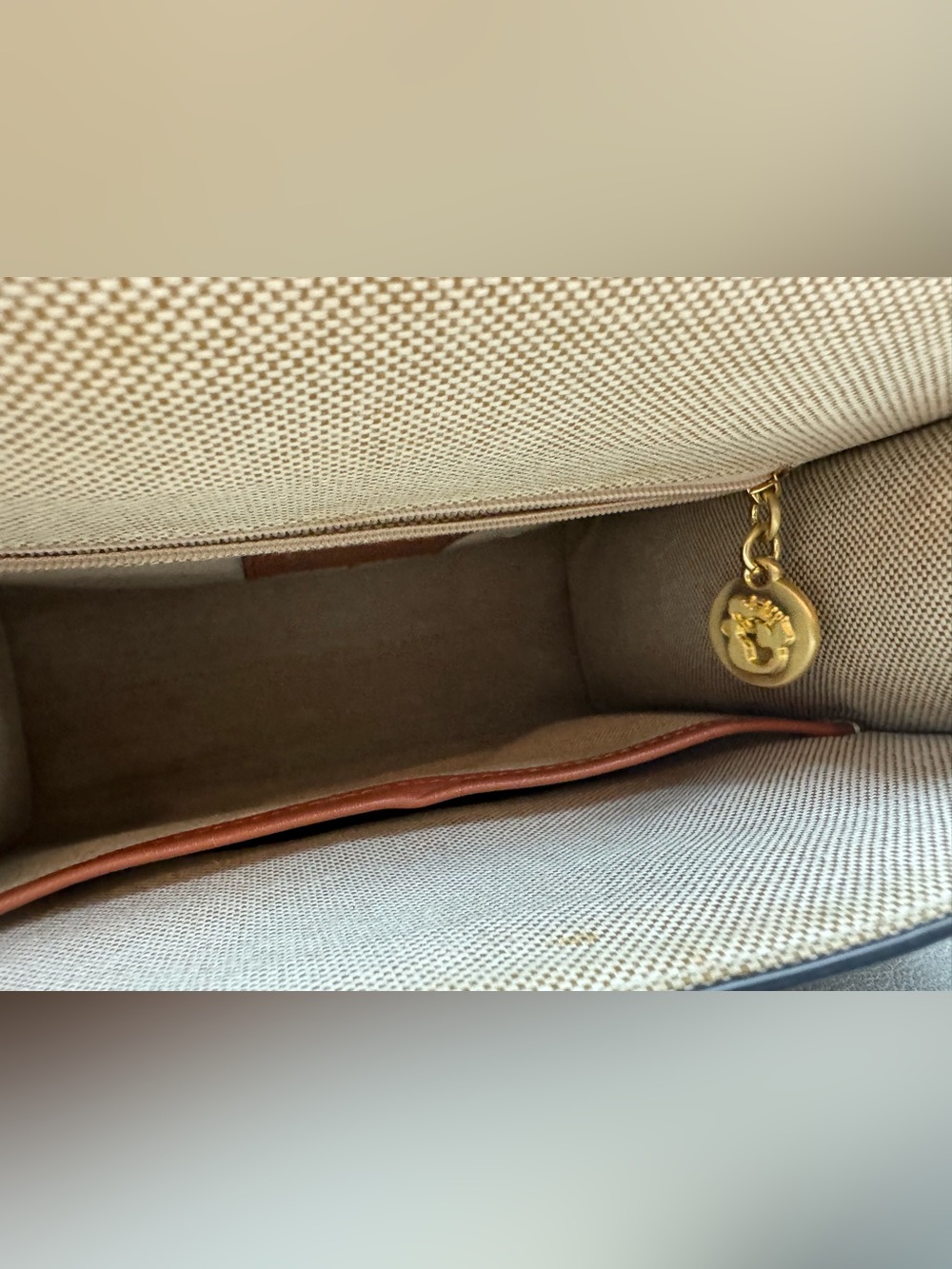 Spartina 449 Brown Leather Top-Handle Satchel with Gold Hardware - Picture 10 of 13